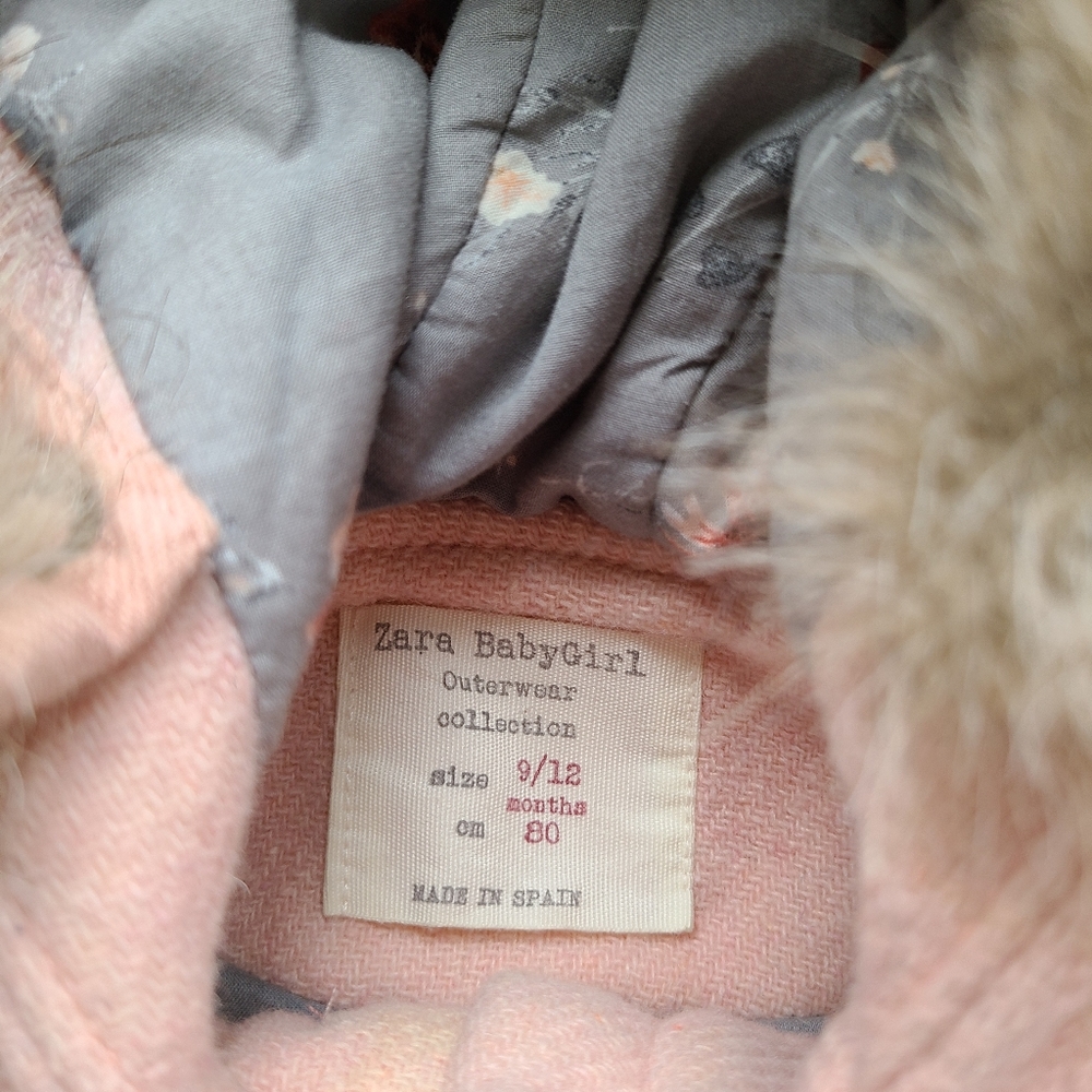 Zara Pink Fur Hood Coat - Picture 4 of 4
